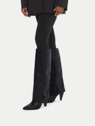 MEXX Kozaki EO-MI001804463W Czarny. Czarne kozaki Mexx, bez wzorów, bez obcasa, na słupku, bez zapięcia. Za 429.99 zł.