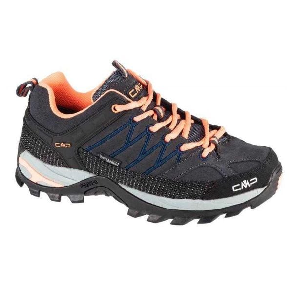 Damskie Buty Turystyczne Rigel Suede Low Cut. Czarne buty trekkingowe CMP, z materiału, bez zapięcia. Za 645.99 zł.