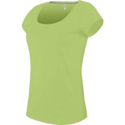 Koszulka damska Kariban Col Bateau. Zielone t-shirty sportowe KARIBAN, bez wzorów, z bawełny, bez ramiączek. Za 65.00 zł.
