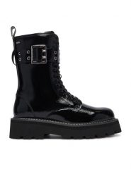 KARL LAGERFELD Trzewiki Kyla KL43475 Czarny. Czarne botki KARL LAGERFELD, bez wzorów, ze skóry, bez obcasa, na płaskiej podeszwie, bez zapięcia. Za 1,229.00 zł.
