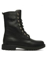 Timberland Trzewiki Premium 8 Inch Lace Up Wp TB0A43MXW021 Czarny. Czarne botki Timberland, bez wzorów, ze skóry, bez obcasa, na płaskiej podeszwie, bez zapięcia. Za 899.99 zł.