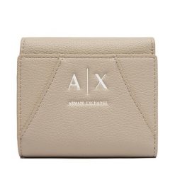 Portfel Armani Exchange. Brązowe portfele Armani Exchange, bez wzorów. Za 299.99 zł.
