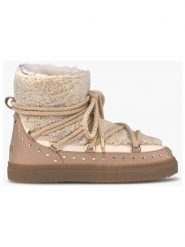 INUIKII Botki zimowe "Curly Rock" w kolorze beżowym rozmiar: 38. Brązowe botki Inuikii, bez wzorów, z materiału, rockowe, bez obcasa, bez zapięcia. Za 828.71 zł.