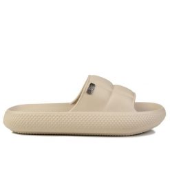 Klapki damskie sportowe Lee MAYA SLIDER WOMEN LOW. Brązowe klapki Lee, bez wzorów, z materiału, sportowe, bez obcasa, bez zapięcia. Za 89.00 zł.