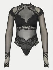 Hunkemöller Body Daisy 300243 Czarny Slim Fit. Czarne body i gorsety Hunkemöller, bez wzorów, z syntetyku, bez ramiączek. Za 219.99 zł.