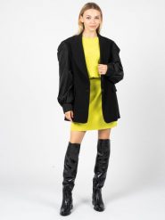 Silvian Heach Płaszcz | CVA22035GC | Kyprolis | Kobieta | Czarny. Czarne płaszcze Silvian Heach, bez wzorów, z elastanu, bez kaptura. W wyprzedaży za 489.00 zł.