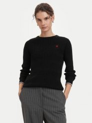 Beverly Hills Polo Club Sweter P-SS26W-M537390BLK Czarny Regular Fit. Czarne swetry Beverly Hills Polo Club, m, bez wzorów, z bawełny, bez ramiączek. Za 269.99 zł.
