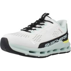 Buty SKECHERS GLIDE STEP VISTA LANE Biały. Białe buty trekkingowe Skechers, bez wzorów, z tkaniny, bez zapięcia, trekkingowe. Za 279.99 zł.