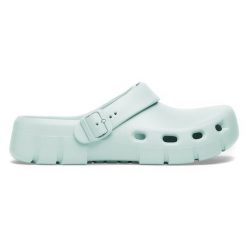 BIRKENSTOCK Birki Flow EVA Surf Green Klapki unisex. Zielone klapki Birkenstock, bez wzorów, bez obcasa, bez zapięcia. Za 199.99 zł.