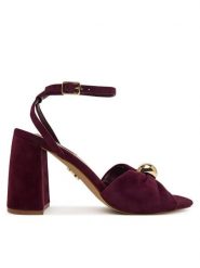 Steve Madden Sandały 11005242 Bordowy. Czerwone sandały Steve Madden, bez wzorów, ze skóry, bez obcasa, na słupku, bez zapięcia. Za 519.99 zł.