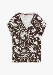 T-shirt z czystej bawełny organicznej. Brązowe t-shirty bonprix, bez wzorów, z bawełny, bez kołnierzyka, bez ramiączek. Za 57.99 zł.