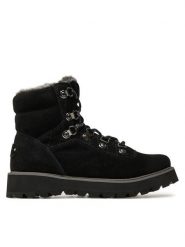 Roxy Trzewiki ARJB700758 Czarny. Czarne botki Roxy, bez wzorów, ze skóry, bez obcasa, na płaskiej podeszwie, bez zapięcia. Za 459.99 zł.