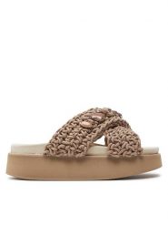 Inuikii Klapki Woven Stones Platform 70103-106 Brązowy. Brązowe klapki Inuikii, bez wzorów, z materiału, bez obcasa, bez zapięcia. Za 939.99 zł.