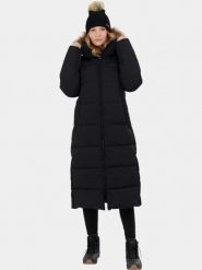 Płaszcz Zimowy Damski Fundango Meganne. Czarne płaszcze FUNDANGO, na zimę, m, bez wzorów, z futra, eleganckie. Za 599.90 zł.