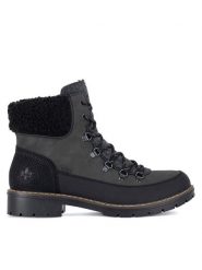 Rieker Botki Y9101-45 Szary. Szare botki Rieker, bez wzorów, bez obcasa, na płaskiej podeszwie, bez zapięcia. Za 335.00 zł.