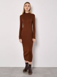 Apricot Sukienka w kolorze brązowym rozmiar: XS. Brązowe sukienki Apricot, xs, bez wzorów, bez kołnierzyka, bez ramiączek, maxi. Za 83.62 zł.