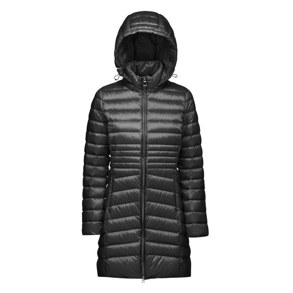 Damska kurtka z kapturem zapinana na zamek Geox Jaysen. Czarne kurtki Geox, bez wzorów, z tkaniny, sportowe, z kapturem. Za 574.99 zł.