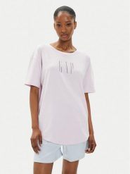 Gap T-Shirt 627139-02 Fioletowy Loose Fit. Fioletowe t-shirty GAP, s, bez wzorów, z bawełny, bez kołnierzyka, bez ramiączek. Za 79.99 zł.