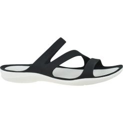 Klapki damskie Crocs Swiftwater Sandal W. Białe klapki Crocs, bez wzorów, z materiału, bez obcasa, bez zapięcia. Za 164.00 zł.