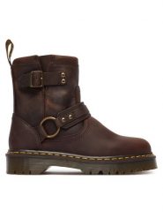 Dr. Martens Botki Crazy Horse DM41870200 Brązowy. Brązowe botki Dr Martens, bez wzorów, ze skóry, bez obcasa, na płaskiej podeszwie, bez zapięcia. Za 1,039.00 zł.