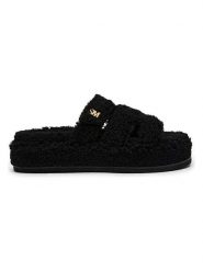 Steve Madden Klapki w kolorze czarnym rozmiar: 37. Czarne klapki Steve Madden, bez wzorów, klasyczne, z otwartym noskiem, bez obcasa, bez zapięcia. Za 220.12 zł.