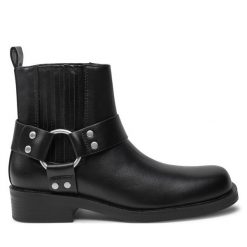 Botki ONLY Shoes. Czarne botki ONLY SHOES, bez wzorów, bez obcasa, na płaskiej podeszwie, bez zapięcia. Za 199.99 zł.