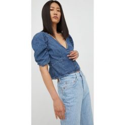 Levi's koszula jeansowa damska kolor granatowy. Niebieskie koszule Levi's, l, bez wzorów, z jeansu, bez kołnierzyka, bez ramiączek. W wyprzedaży za 299.99 zł.