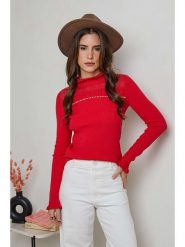 Soft Cashmere Sweter w kolorze czerwonym rozmiar: 34/36. Czerwone swetry Soft Cashmere, bez wzorów, z kaszmiru, klasyczne, bez ramiączek. Za 70.57 zł.