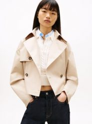 Tommy Jeans kurtka przejściowa Kobiety beżowy, S. Brązowe kurtki Tommy Jeans, s, bez wzorów, z jeansu, eleganckie, bez kaptura. Za 479.95 zł.