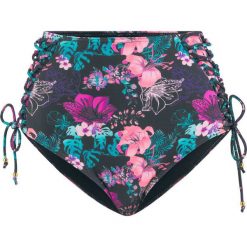 Figi bikini bonprix czarno-różowo-turkusowy z nadrukiem. Bikini marki 4f. Za 44.99 zł.