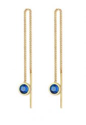 Elli Damskie kolczyki przeciągane Elegancki Trend z syntetycznym szafirem w pozłacanym srebrze 925 Sterling Silver Kolczyki 1 ct. Szare kolczyki Elli, z szafirem, pozłacane. Za 243.99 zł.