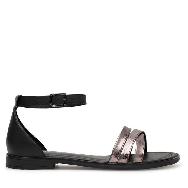 Sandały Lasocki. Czarne sandały Lasocki, bez wzorów, bez obcasa, na płaskiej podeszwie, bez zapięcia. Za 149.99 zł.