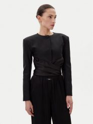 Eleh Marynarka ESS250171 Czarny Regular Fit. Czarne marynarki i żakiety Eleh, m, bez wzorów, z bawełny, bez ramiączek. Za 459.99 zł.