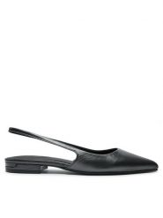 Calvin Klein Sandały Flat Slingback Pump Pearl HW0HW02120 Czarny. Czarne sandały Calvin Klein, bez wzorów, ze skóry, bez obcasa, na płaskiej podeszwie, bez zapięcia. Za 399.99 zł.
