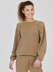 Athlecia Bluza Jillnana W Balloon Sleeve Sweat EA223322 Brązowy Regular Fit. Brązowe bluzy bez kaptura Athlecia, bez wzorów, z syntetyku, bez kaptura, na jogę i pilates. Za 119.99 zł.