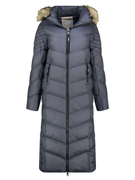 Geographical Norway Płaszcz zimowy "Capucine" w kolorze granatowym rozmiar: XL. Niebieskie płaszcze Geographical Norway, na zimę, xl, bez wzorów, z puchu, bez kaptura. Za 300.21 zł.