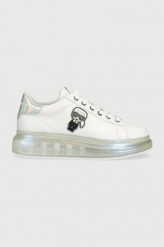 Karl Lagerfeld sneakersy skórzane KL62631I KAPRI KUSHION kolor biały. Białe buty sportowe lifestyle KARL LAGERFELD, bez wzorów, sportowe, z okrągłym noskiem, bez zapięcia. Za 1,059.90 zł.
