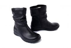 RIEKER TEX Z7193-00 black, botki damskie. Czarne botki Rieker, bez wzorów, bez obcasa, na koturnie, bez zapięcia. Za 319.92 zł.