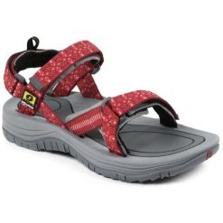 Sandały damskie Gobi 2.0 Tribal Red - outdoor - Czerwone. Czerwone sandały SOURCE, bez wzorów, z gumy, eleganckie, bez obcasa, bez zapięcia. Za 459.30 zł.