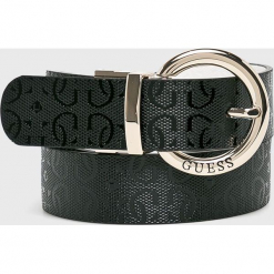 Guess Jeans - Pasek dwustronny. Czarne paski marki Guess Jeans, z aplikacjami, z jeansu. Za 229.90 zł.