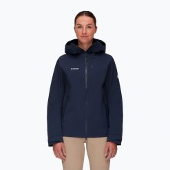 Kurtka przeciwdeszczowa damska Mammut Alto Guide HS Hooded. Niebieskie kurtki przeciwdeszczowe Mammut, xs, bez wzorów, bez kaptura, trekkingowe. Za 819.99 zł.