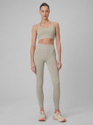 Legginsy fitness bezszwowe Push-up damskie. Brązowe legginsy sportowe 4f, l, bez wzorów, z dzianiny, z podwyższonym stanem, na fitness i siłownię. Za 159.99 zł.