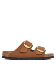 Birkenstock Klapki Arizona Big Buckle 1032989 Brązowy jasny. Brązowe klapki Birkenstock, bez wzorów, ze skóry, bez obcasa, bez zapięcia. Za 674.99 zł.