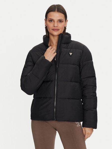 Guess Kurtka puchowa New Claudia V4YL03 WFUD0 Czarny Regular Fit. Czarne kurtki Guess, xs, z aplikacjami, z puchu, bez kaptura. Za 349.99 zł.