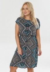 Zielono-Czarna Sukienka Malithera. Zielone sukienki Born2be, na co dzień, xl, bez wzorów, z materiału, wakacyjne, bez kołnierzyka, bez ramiączek, midi, proste. Za 99.99 zł.