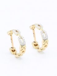 Maison héritage PARIS Złote kolczyki-kreole "Mila" z diamentami rozmiar: onesize. Żółte kolczyki maison héritage PARIS, z diamentem, złote. Za 1,565.99 zł.