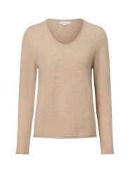Brookshire Sweter z dzianiny Kobiety Bawełna beżowy, XL. Brązowe swetry brookshire, xl, bez wzorów, z bawełny, klasyczne, bez ramiączek. Za 249.95 zł.