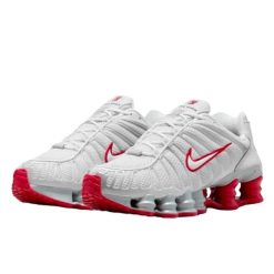 Buty do chodzenia dla dorosłych Nike Shox TL Gym Red. Czerwone buty treningowe Nike, bez wzorów, z materiału, bez zapięcia, trekkingowe. Za 1,181.96 zł.