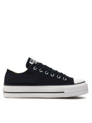 Converse Trampki Chuck Taylor All Star Lift Ox 560250C Czarny. Czarne trampki Converse, bez wzorów, z materiału, retro, bez zapięcia. Za 269.99 zł.
