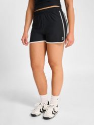 Szorty damskie Hummel Pulse Cima. Czarne szorty sportowe Hummel, bez wzorów, z materiału, z standardowym stanem. Za 128.00 zł.